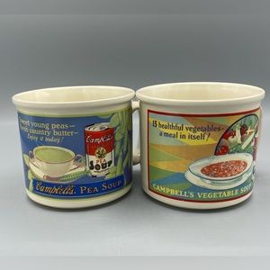 Campbells Vegetable Soup Mugs Split Pea Kids Vintage Advertisement Westwood 1993